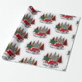 Frohe Weihnachtswagen und Bäume Geschenkpapier (Ungerollt)