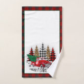 Frohe Weihnachtswagen und Bäume Handtuch (Handtuch)