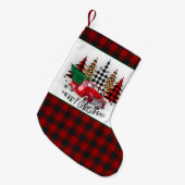 Frohe Weihnachtswagen und Bäume Kleiner Weihnachtsstrumpf (Vorderansicht (hängend))