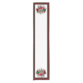 Frohe Weihnachtswagen und Bäume Kurzer Tischläufer (Vorderseite)