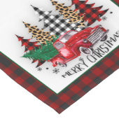 Frohe Weihnachtswagen und Bäume Kurzer Tischläufer (Ecke)