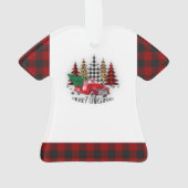 Frohe Weihnachtswagen und Bäume Ornament (Rückseite)