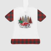 Frohe Weihnachtswagen und Bäume Ornament (Vorderseite)