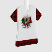 Frohe Weihnachtswagen und Bäume Ornament (Vorderseite)