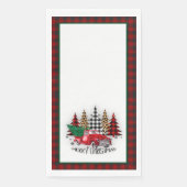 Frohe Weihnachtswagen und Bäume Serviette (Vorderseite)