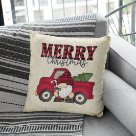 Frohe Weihnachtswagen und Gnome Kissen