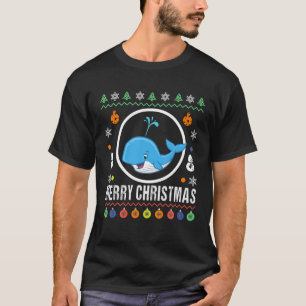 Frohe Weihnachtswal Ugly Sweater Xmas Strick T-Shirt
