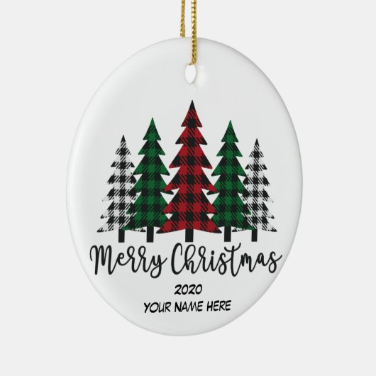 Frohe Weihnachtswald Keramik Ornament (Rechts)