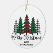 Frohe Weihnachtswald Keramik Ornament (Links)