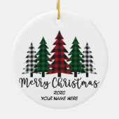 Frohe Weihnachtswald Keramik Ornament (Hinten)