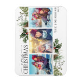 Frohe Weihnachtswälder Berry Pinecone Foto Magnet (Vertikal)