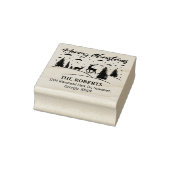 Frohe Weihnachtswälder Hirsche und Bäume Gummistempel (Stempel)