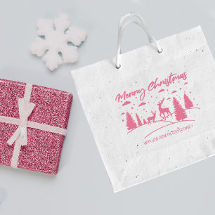 Frohe Weihnachtswälder Hirsche und Bäume Gummistempel