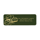 Frohe Weihnachtswaldgoldgolden-Rücksendeadresse (Vorne)