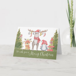Frohe Weihnachtswaldtiere Karte