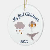 Frohe Weihnachtswale Schöne Traumwelt Keramik Orna Ornament (Links)