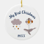 Frohe Weihnachtswale Schöne Traumwelt Keramik Orna Ornament (Hinten)