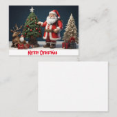 Frohe Weihnachtswandkunst mit Santa Visitenkarte (Vorne/Hinten)