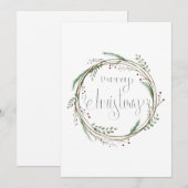 Frohe Weihnachtswasserfarbe Feiertagskarte (Vorne/Hinten)