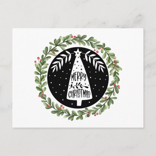 Frohe Weihnachtswasserfarbe Feiertagspostkarte (Vorderseite)