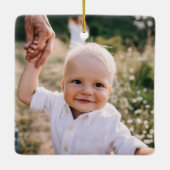 Frohe Weihnachtswasserfarbe Foto Keramikornament (Rückseite)