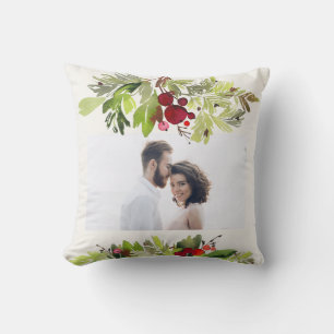 Frohe Weihnachtswasserfarbe Foto Urlaub Kissen