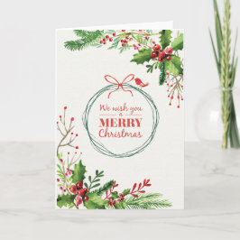 Frohe Weihnachtswasserfarbe gemalt mistletoe Feiertagskarte