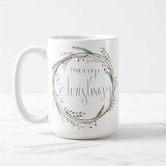 Frohe Weihnachtswasserfarbe Kaffeetasse (Links)