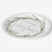 Frohe Weihnachtswasserfarbe Pappteller (Schrägansicht)
