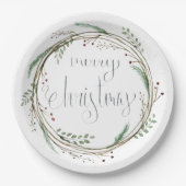 Frohe Weihnachtswasserfarbe Pappteller (Vorderseite)