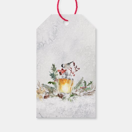 Frohe Weihnachtswasserfarbe personalisiert Geschenkanhänger (Rückseite)