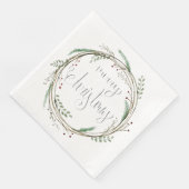 Frohe Weihnachtswasserfarbe Serviette (Ecke)