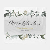 Frohe Weihnachtswasserfarbe Weihnachten Fleecedecke (Vorderseite (Horizontal))