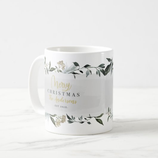 Frohe Weihnachtswasserfarbe Weihnachten Kaffeetasse (Vorderseite Links)