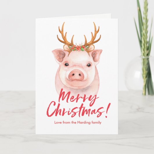 Frohe Weihnachtswasserfarbe Weihnachtskarte Feiertagskarte (Vorderseite)