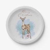 Frohe Weihnachtswatercolor Hirschpapierplatte Pappteller (Vorderseite)