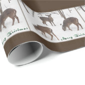 Frohe Weihnachtsweih Hirsche im Schnee Geschenkpapier (Rolleneckpunkt)