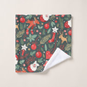 Frohe Weihnachtsweihe Badhandtuch Set (Waschlappen)