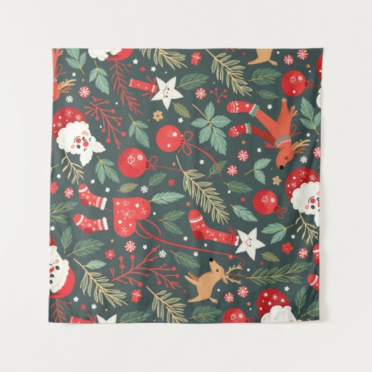 Frohe Weihnachtsweihe Wandteppich (Vorderseite (Horizontal))