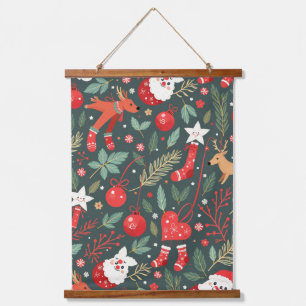 Frohe Weihnachtsweihe Wandteppich Mit Holzrahmen