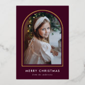 Frohe Weihnachtswein Foto Folien Feiertagskarte (Vorderseite)