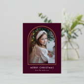 Frohe Weihnachtswein Foto Folien Feiertagspostkarte (Stehend vorne)