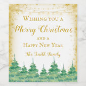 Frohe Weihnachtsweinetiketten, Urlaubwein-Etikette Weinetikett (Einzelnes Label)