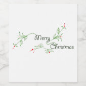 Frohe Weihnachtsweinmarke Weinetikett (Einzelnes Label)