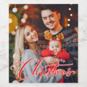 Frohe Weihnachtsweinmarken Weinetikett (Einzelnes Label)