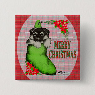 Frohe Weihnachtswelpe Button