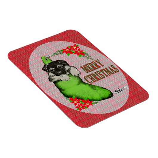 Frohe Weihnachtswelpe Magnet (Rechte Seite)