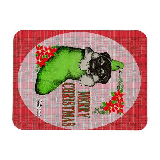 Frohe Weihnachtswelpe Magnet (Horizontal)