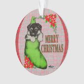 Frohe Weihnachtswelpe Ornament (Vorderseite)