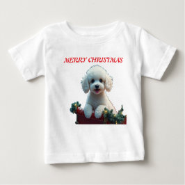 Frohe Weihnachtswelpen Baby T-shirt